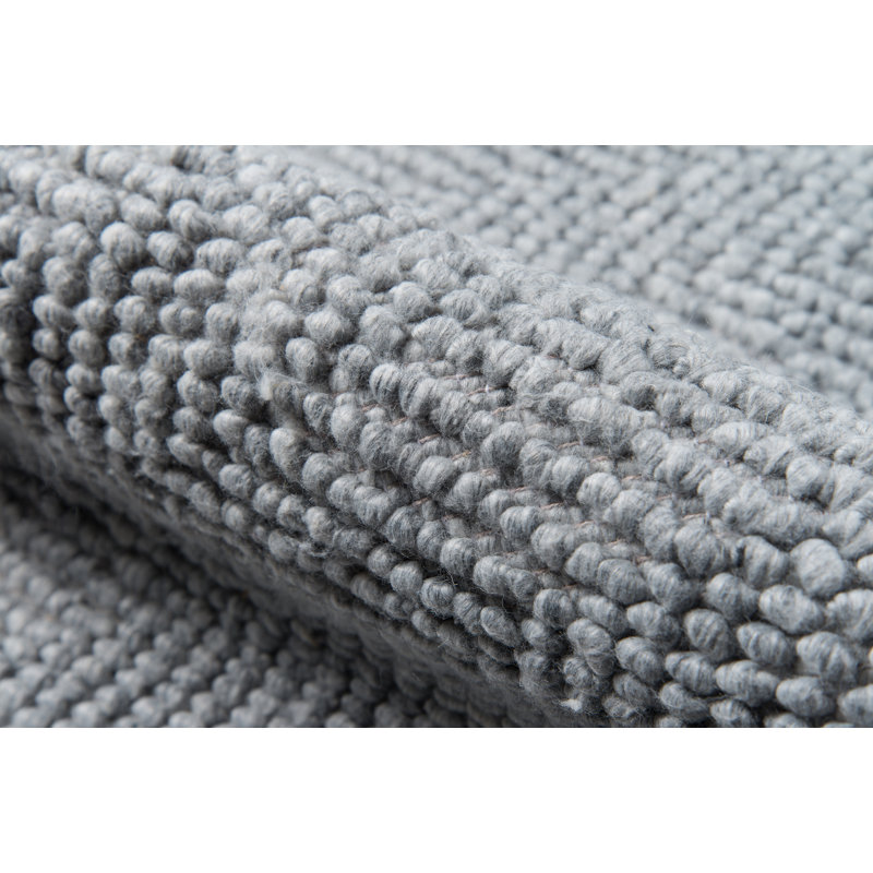 Tapis gris tissé à plat à la main Stevensen, Tapis de couloir 2 pi 3 po x 8 pi