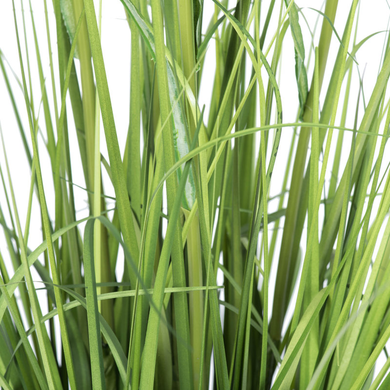Bambou artificiel en pot et herbe, H 41 po x l 13 po x P 13 po