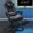 RAYS Reclining Ergonomic Faux Leather Swiveling PC & Racing Game Chair with Footrest-41302462