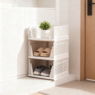 Extra Large Stackable Plastic Storage Baskets, Foldable Closet Organizer Bins With Drawer-Slide Design For Clothes, Sweaters & Home Organization, Multi-Purpose Storage Containers For Bedroom, Kitchen & Office