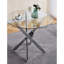 Élégante table de cuisine en verre trempé avec pieds en métal, économisant de l'espace et un style élégant, verre moderne et élégant