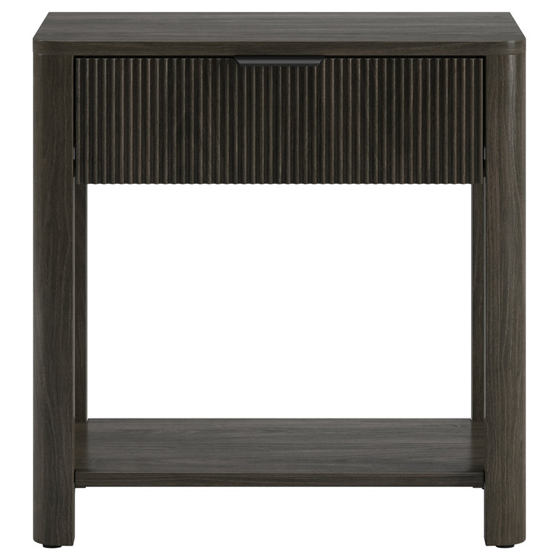 Pomona 24in Wide Rectangular Nightstand, Alder Brown