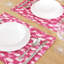 Ensemble de 4 napperons à motif floral imitation lin lavable-930658176-930658177