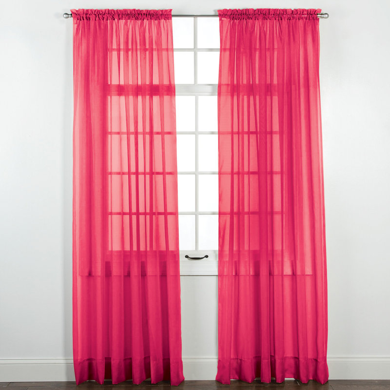 White Sheer Polyester Rod Pocket Window Curtain Panel 60" x 63"