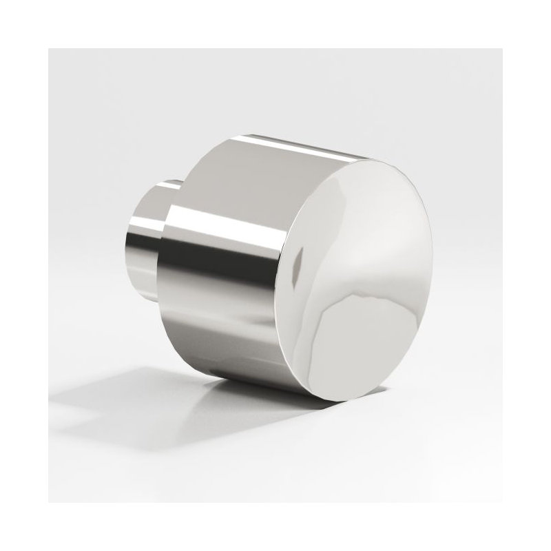 1" Diameter Round Knob, Polished Nickel, 1 1/4"