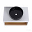 Meuble-lavabo flottant de 30 po avec lavabo vasque en veine de marbre noir, meuble-lavabo mural avec rangement ouvert, finition blanche avec décor en bois, conception moderne peu encombrante (livré dans 2 boîtes)-130833324