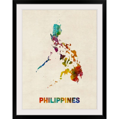 Francy " Philippines Watercolor Map " by Michael Tompsett