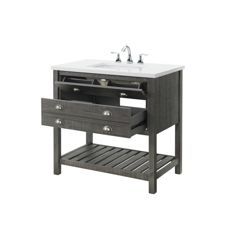 Ensemble de meuble-lavabo simple 37 po Grigg, Gris