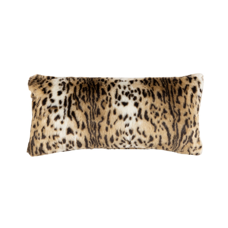 Leopard Appliqued Feather Throw Pillow