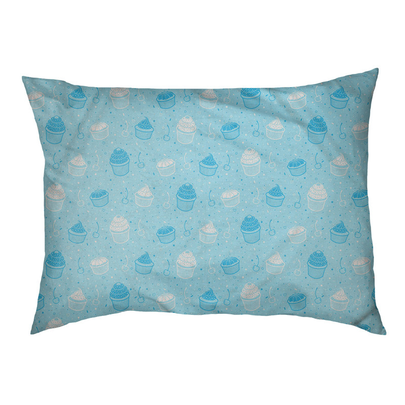 Coussin stylisé pour chat pastel petits gâteaux Byrge, L 17 po x l 52 po, Bleu