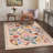 Aarna Aura Floral Machine Washable Pink Indoor Area Rug with Non-Slip Backing-1809272920