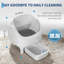 Automatic Self-Cleaning Cat Litter Box with APP & WiFi, Open-Top, 10.5L Sealed Waste Bin, Ultra-Quiet, 7-Layer Safety Sensors, Odor Control, Easy Clean, No Installation, for Multiple Large Cats, Grey-1336029234