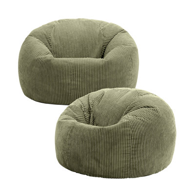 icon Kingston Classic Beanbag Corduroy Sage Green Set of 2
