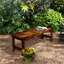 Banc en bois de pin carbonisé de 47,2 po x 16,5 po x 16,5 po avec détails en bois massif pour l'espace extérieur