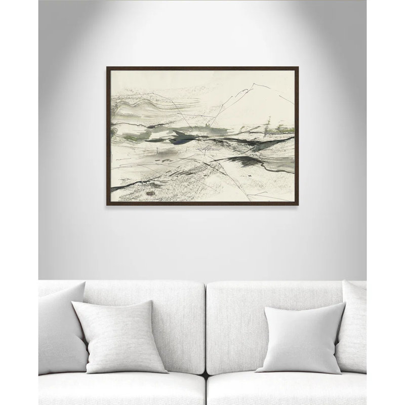 " Green Sketches " by PI Studio, Pas de tapis, H 25,5 po x l 35,5 po x P 0,75 po, Cadre photo en noyer