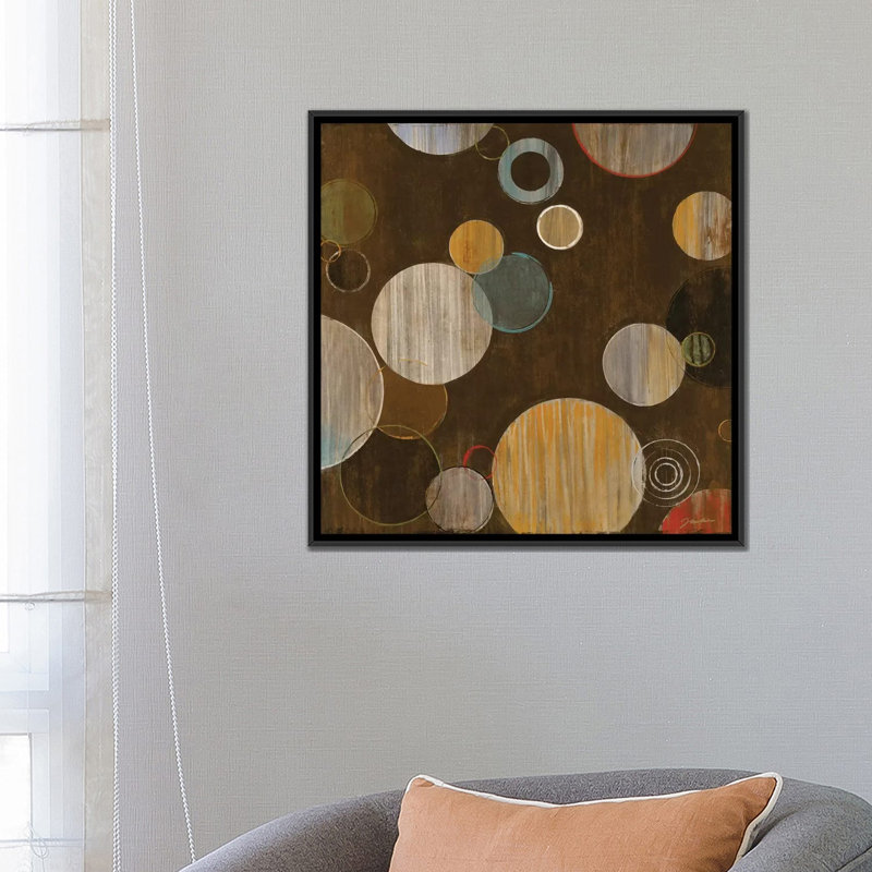 « chaleureux bubbles », reproduction sur toile, H 18 po x l 18 po x P 1,5 po, Toile avec cadre noir, Pas de tapis