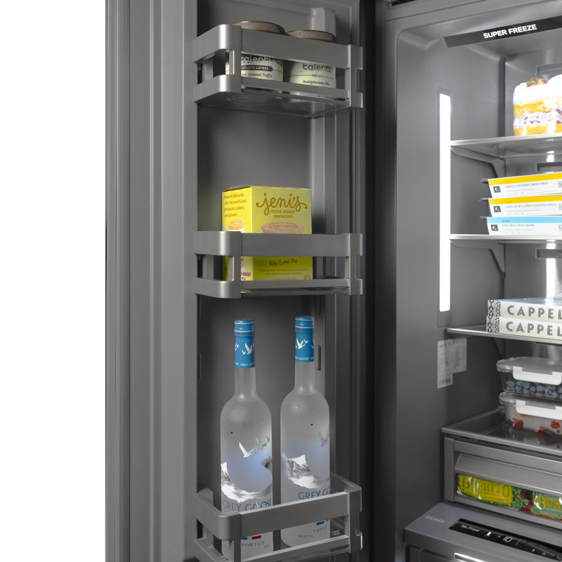 ZLINE Autograph 18 in. Panel Ready Column Freezer with Gray Interior, Right, Polished Gold