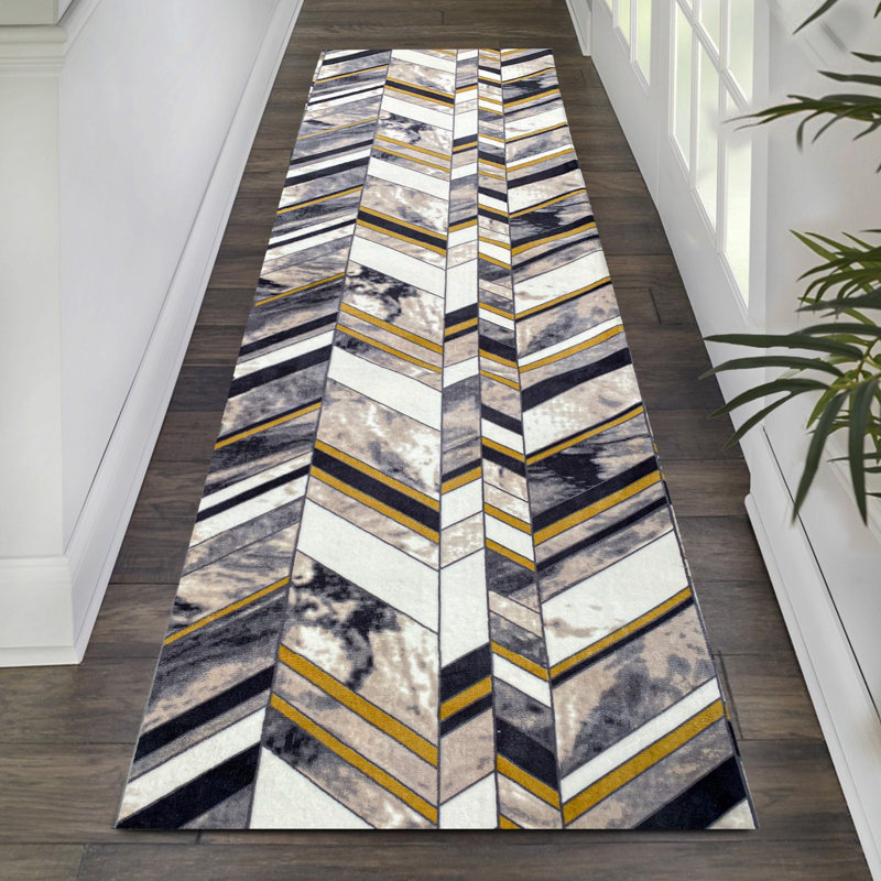 Beatrix Geometric Area Rug, Runner 100 x 400cm