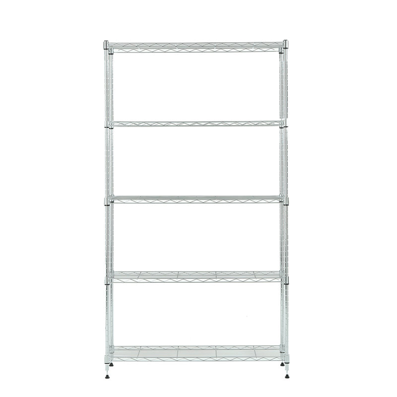 Étagère à 5 niveaux Jazmia, H 59 po x l 33,5 po x P 11,8 po, Chrome