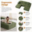 Modular Corduroy Boneless Sofa With 2 Ottomans, No Assembly Required, With High Rebound Sponge-132209312-132209313