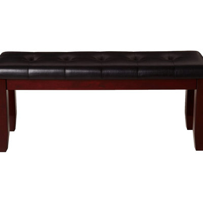 Banc 1 pièce de style moderne avec assise en similicuir capitonnée et capitonnée