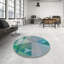 Tapis vert/blanc bleu turquoise à motifs Jeffcoat-736840809