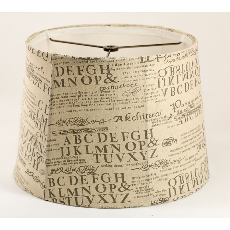 Abat-jour tambour en coton 9 "Alphabet H