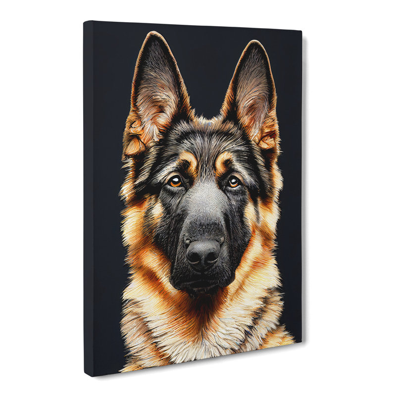 German Shepherd Portrait Vol.3 - Wrapped Canvas, 60cm H x 40cm W x 3cm D