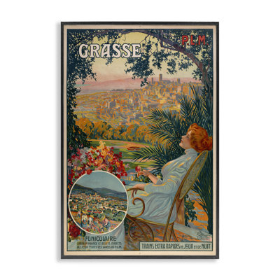 Publicité rétro de Grasse, estampe numérique, conception par Marcus Jules