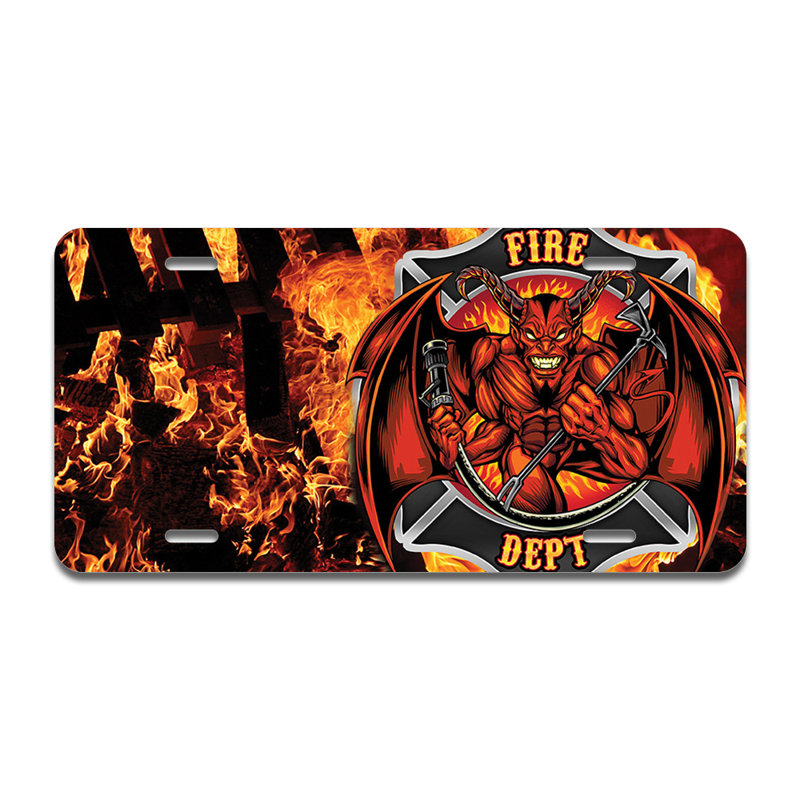Devil Fire Dept Aluminum Plate Frame