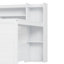 Full Size Wooden Daybed With Versatile Shelf Options And Studying Desk, Antique White Efficient Storage System Desk-1800190426
