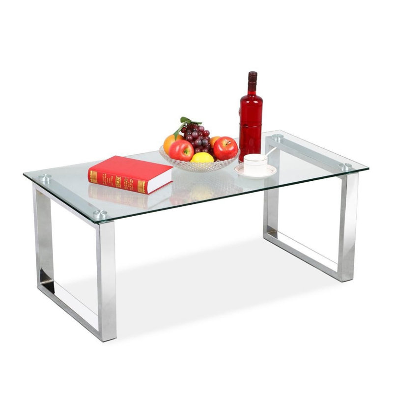 Table basse Talisa, H 16 po x L 35 po x l 14 po, Chrome