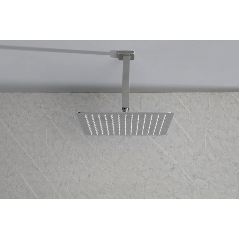 304 Stainless Steel Waterfall Shower Head - Corrosion, Water Saving, Brushed Nickel Finish Ultra-thin Rainfall Steel, Clogging Jets, Full Body Covering, Powerful Experience