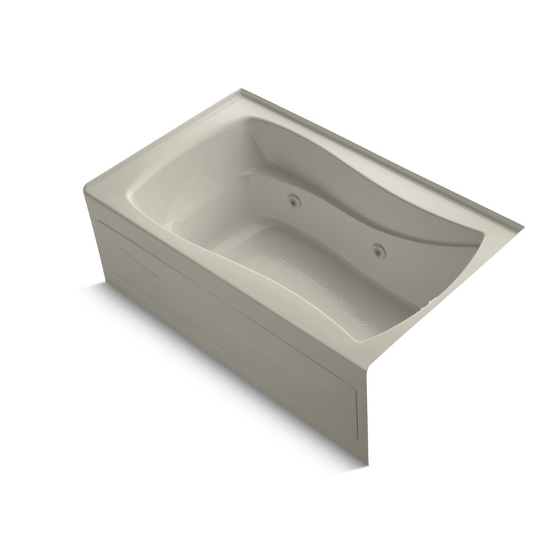 Mariposa 60" x 36" Alcove/Tile in Whirlpool Acrylic Bathtub, Beige, Droite