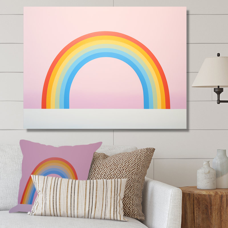 Minimalisme, arc-en-ciel, répit sur toile, H 24 po x l 32 po x P 1 po, Toile tendue