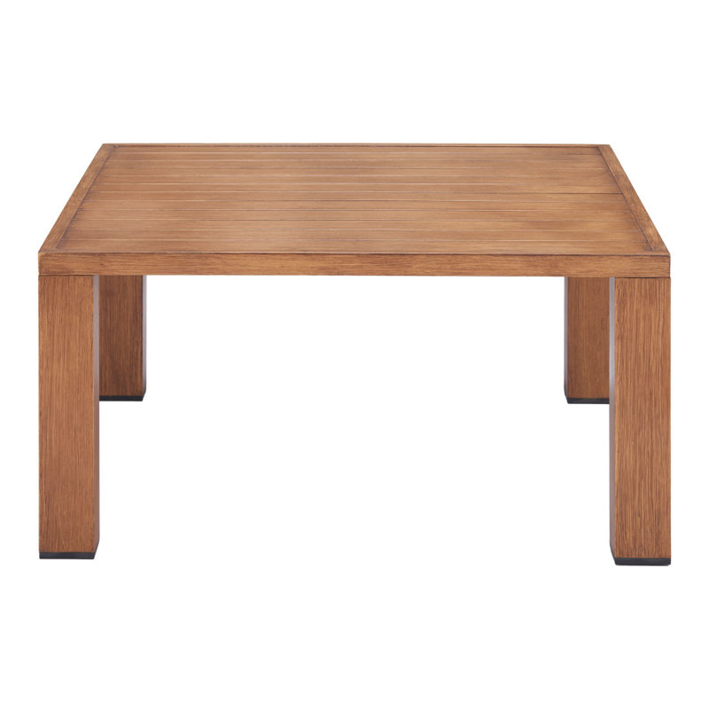 32" Natural Aluminum Square Coffee Table
