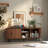 62"Mid-Century TV Stand with Sliding Door, Modern Oval Media Console-105523456