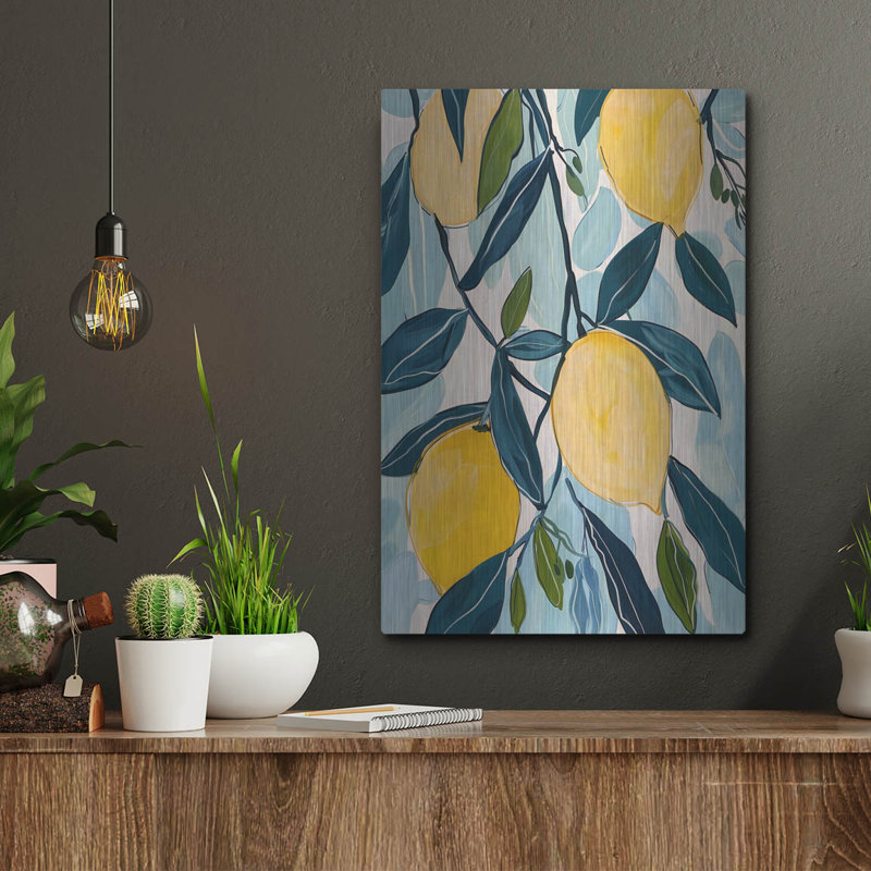 Art mural luxueux «Lemon Tree» par Andreas Magnusson, H 16 po x l 12 po