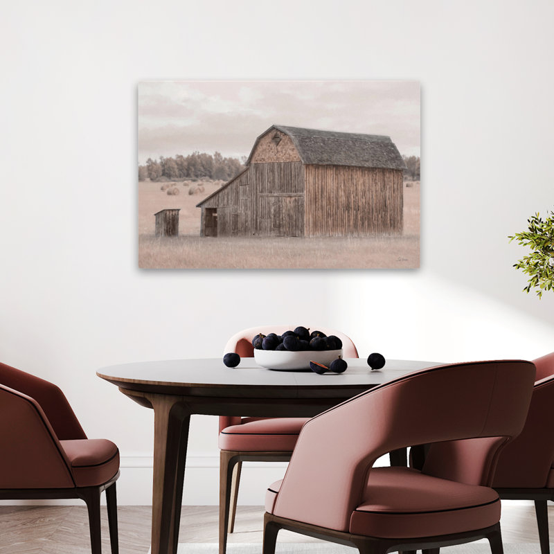 Mormon Row Barn - Photographie contemporaine d'art de grange à la ferme, H 24 po x l 36 po