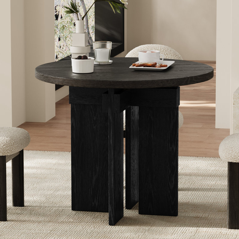 Table de salle à manger Modern Modern, H 29,9 po x l 35,4 po x P 35,4 po, Noir