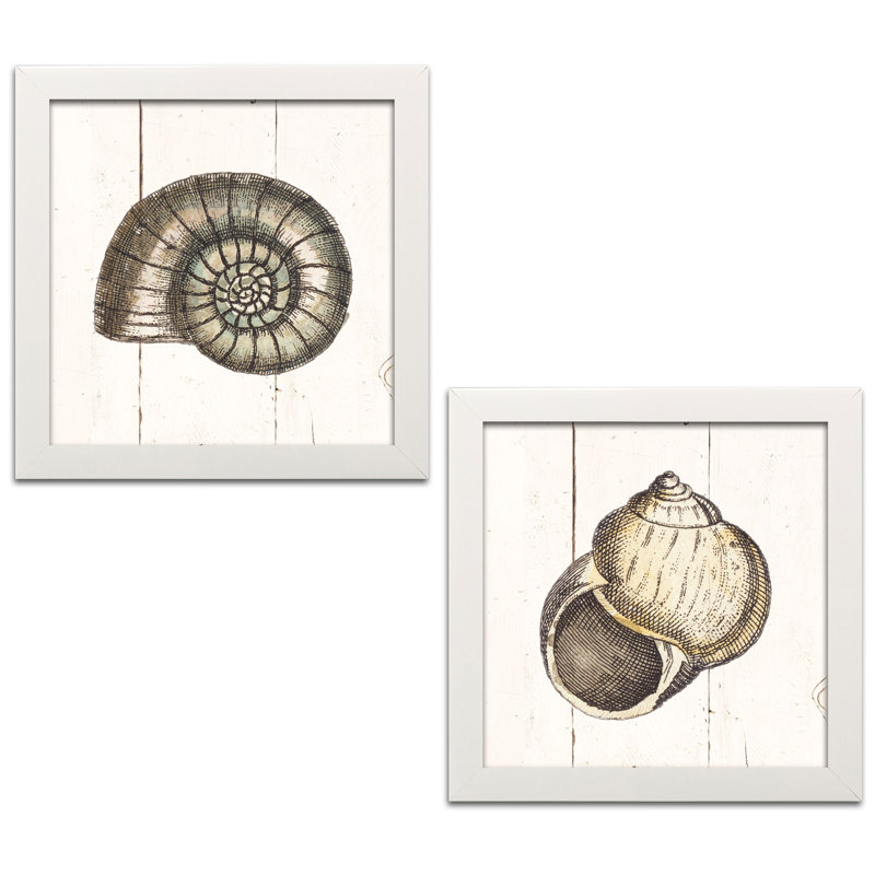 « shell sketches shiplap i & ii », ensemble de 2 reproductions de dessins, H 12 po x l 12 po x P 1,5 po