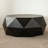 38"Three-Dimensional Embossed Pattern Design American Retro Style Coffee Table,Black Tabletop