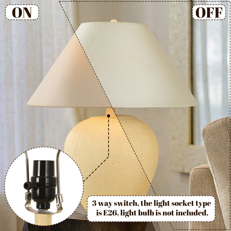 Lampe de table en céramique Kula , Blanc, crème, H 21,65 po x l 17,99 po x P 17,99 po