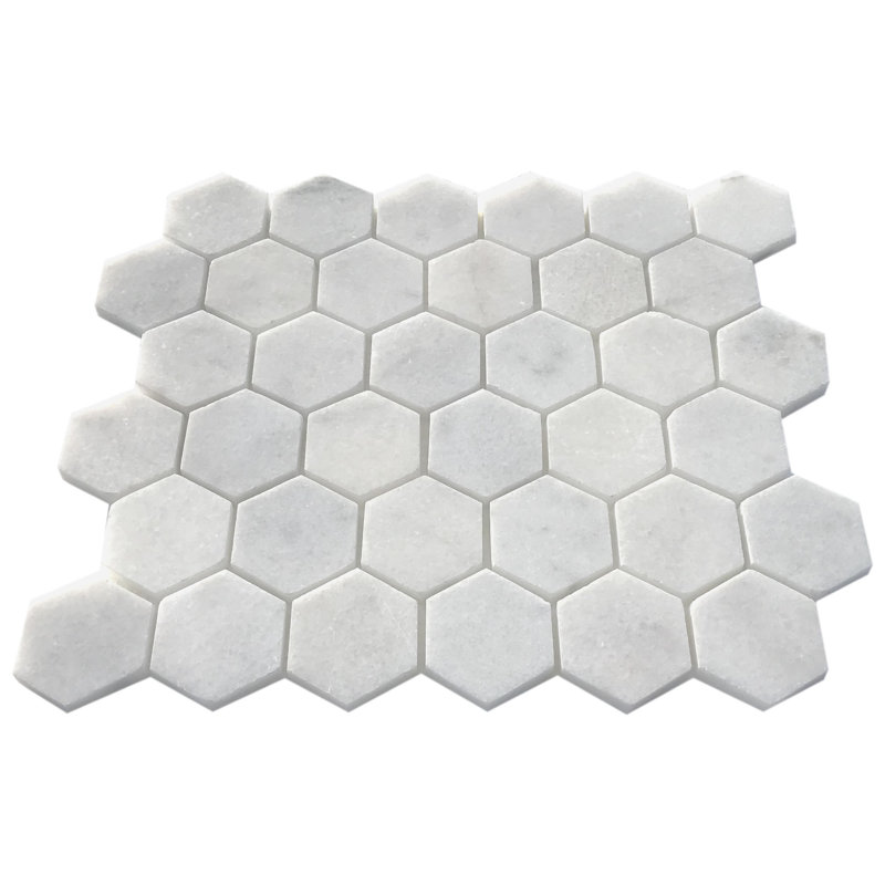 Verona 2" x 2" Marble Mosaic Tile, Bianco Honed
