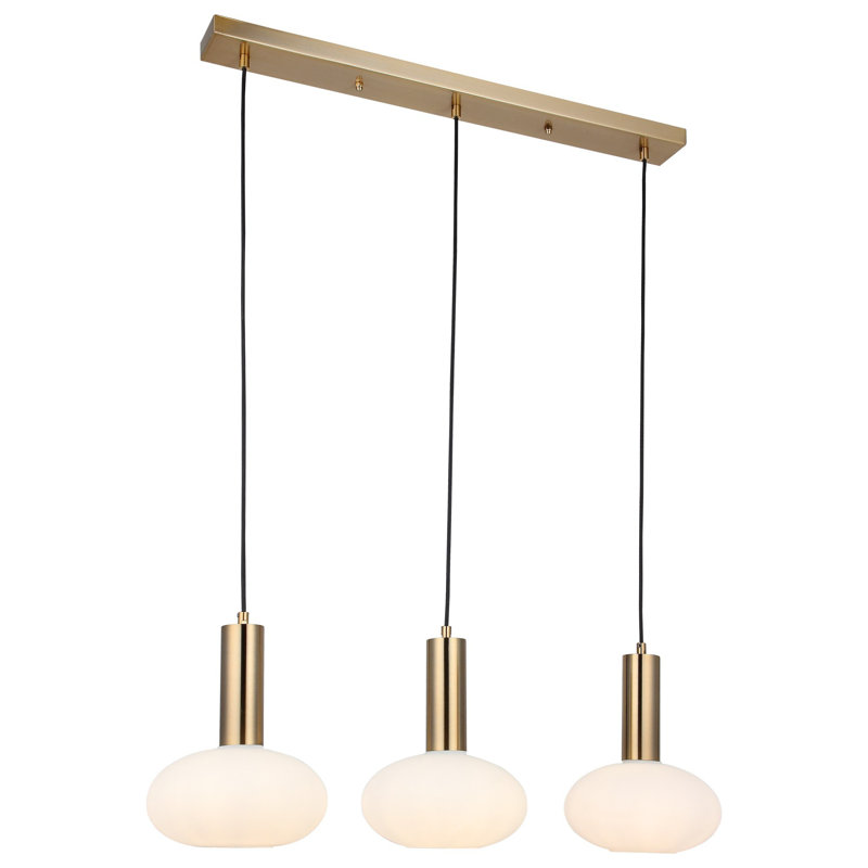 Antique Lacquer Chandelier, Metal Body, 30 - 50 in Adjustable Height | Ø7.5 in Glass Cap, Base Plate 2.4 x 27.6 x 1 in | 3 x E27 Max 40W (Bulb Not Included) | Elegant Lighting for Dining Room & Living Spaces