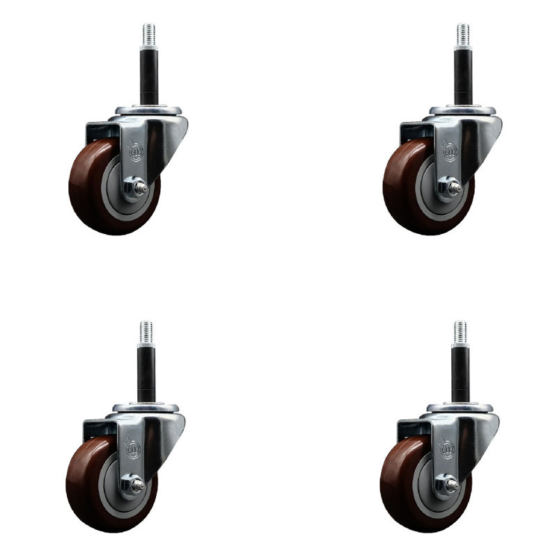 Ensemble de roulettes extensibles 3 po Marron
