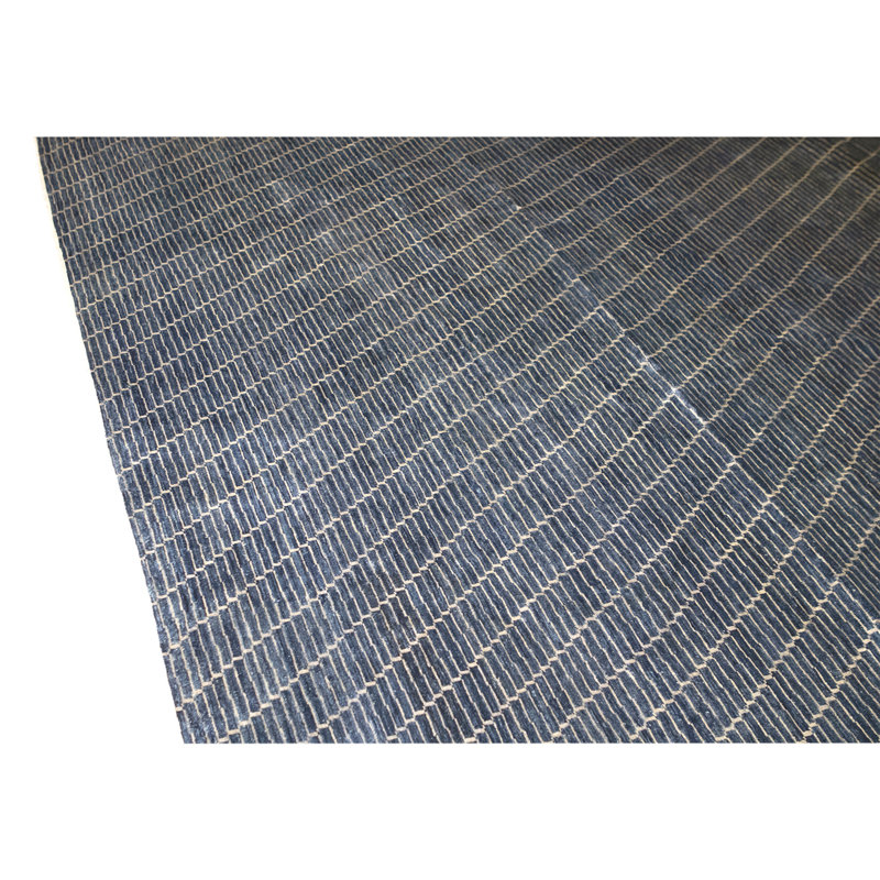 Hand Knotted Wool Area Rug in Blue