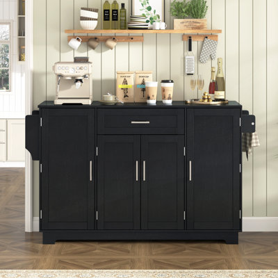 4 Doors & 1 Drawer Sideboard Buffet Cabinet With Storage, Kitchen Storage With Adjustable Shelves