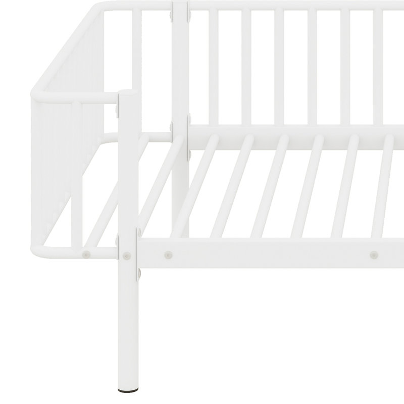 Canapé robuste pour lit de jour, support à lattes pour plus de stabilité et de confort, Lit simple, Blanc
