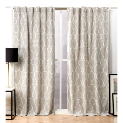 Nicole Miller Circuit Room Darkening Hidden Tab/Rod Pocket Top Curtain Panel Pair